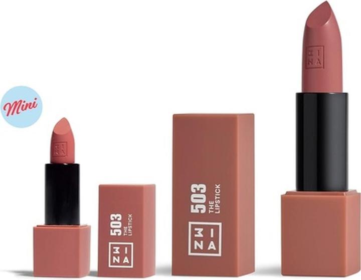 Actual product image 3INA Makeup The Lipstick 503 Mini Nude Lipstick with Vitamin E and Shea Butter to Nourish the Lips T (Nude)