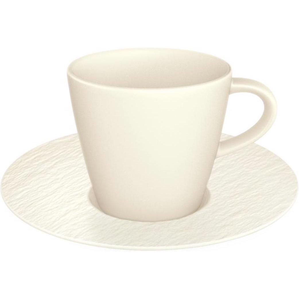 Villeroy & Boch, Tasse, Espressotasse mit Untertasse Manufacture Rock blanc (60 ml, 1 x)