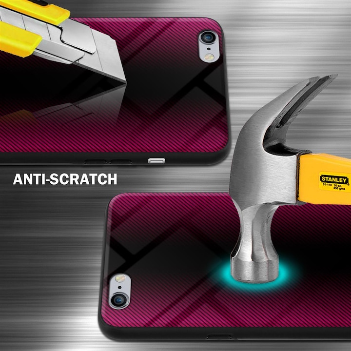 Produktbild Cadorabo TPU Gestreiftes Glas Cover (Apple iPhone 6 Plus)