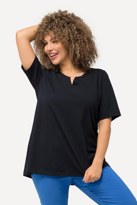 Immagine prodotto Ulla Popken T-shirt dal taglio svasato con scollo a tunica e mezze maniche (62)