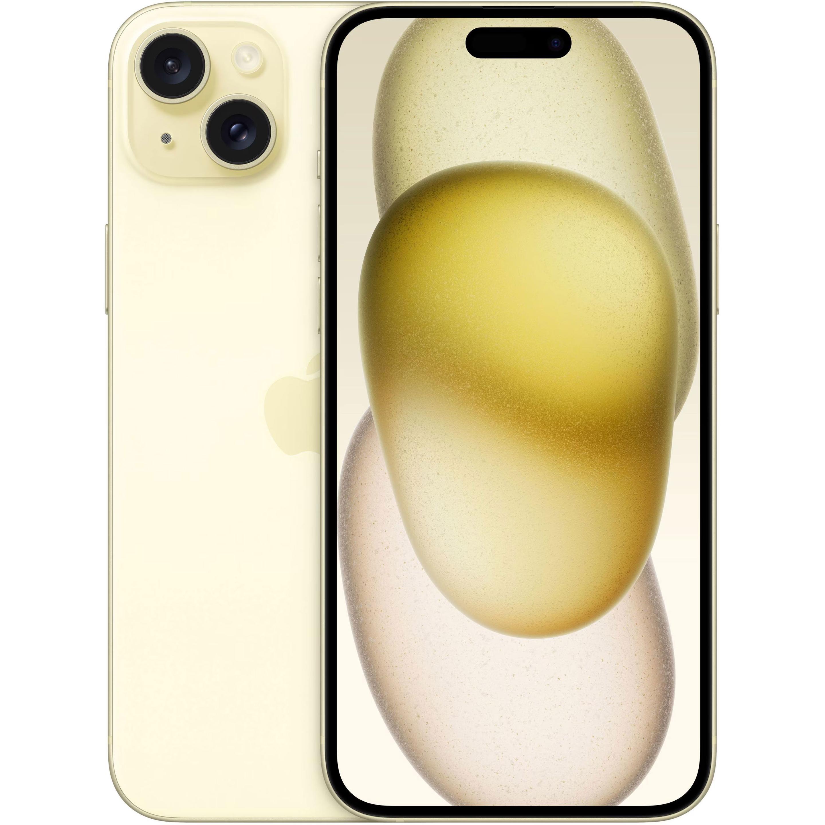 Apple iPhone 15 Plus (128 GB, Yellow, 6.70", SIM + eSIM, 48 Mpx, 5G), Smartphone, Gelb
