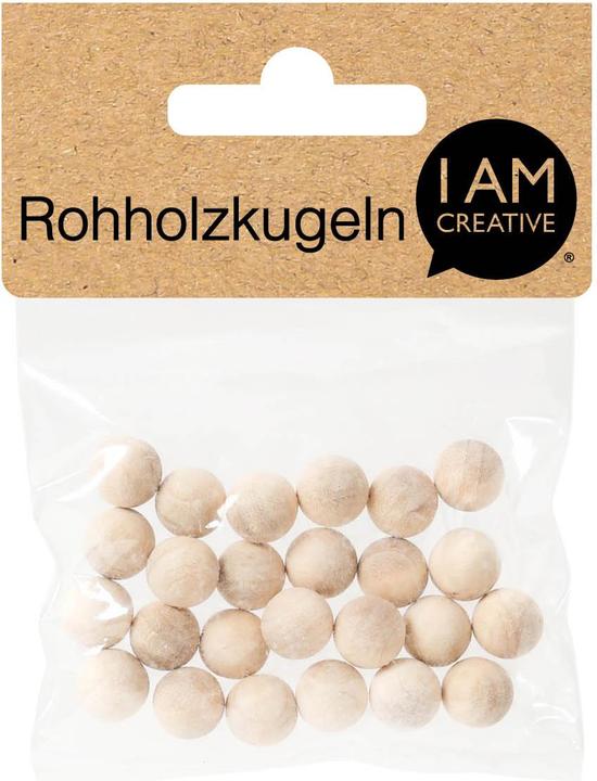 Actual product image I Am Creative Raw wood balls