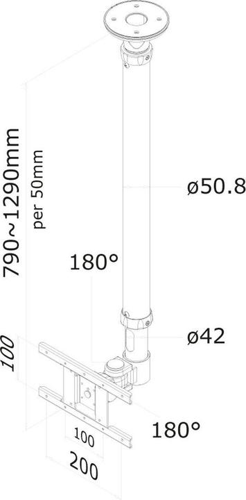 Actual product image Neomounts Fpma-C100 (Ceiling, 30", 12 kg)