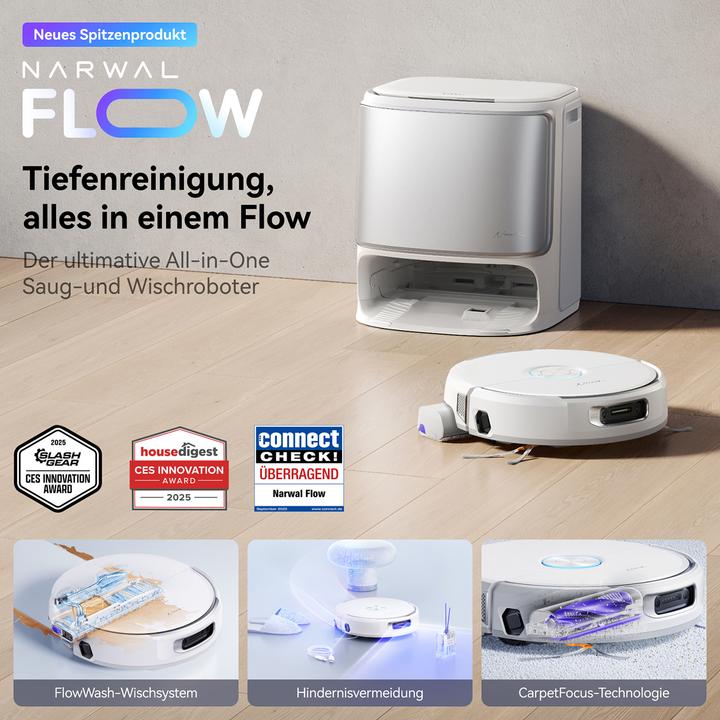 Actual product image Narwal Flow (22000 Pa, Wiping cloth)