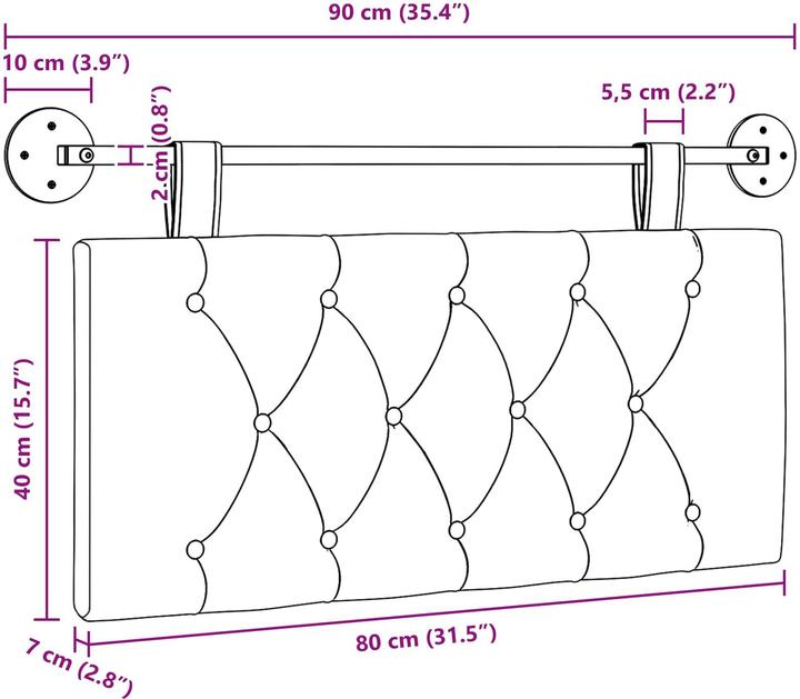 Actual product image vidaXL Modernes Kopfteil (90 x 55 x 7 cm)