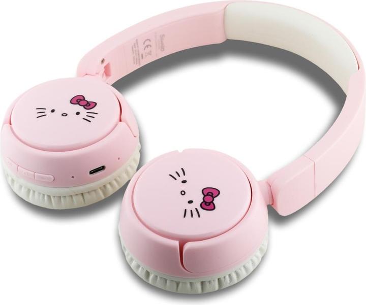 Actual product image Hello Kitty Face Logo Bluetooth On-Ear Headphones - Pink
