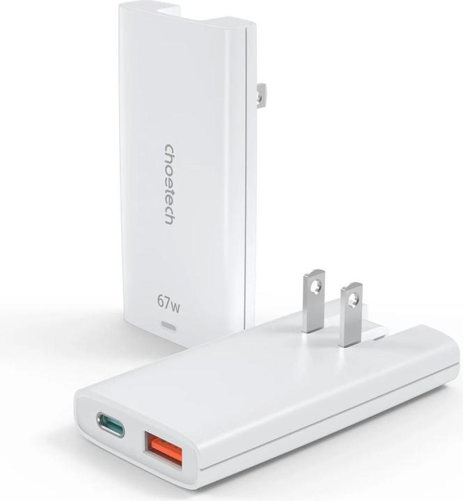 Image du produit Choetech Chargeur rapide USB-C et USB-A GaN (65 W, 2 ports)
