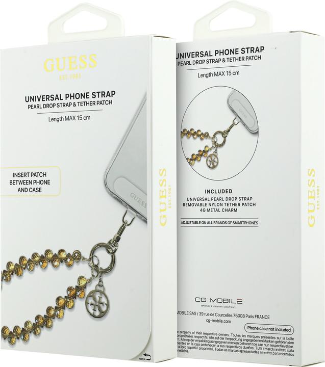 Actual product image Guess Crystals with Charm Universal Hand Strap - gold