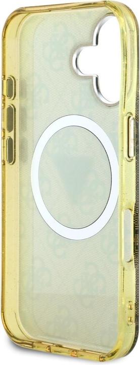 Immagine prodotto Guess Case IML Metal Glitter 4G Circle Triangle MagSafe for iPhone 16 brown (Apple iPhone 16)