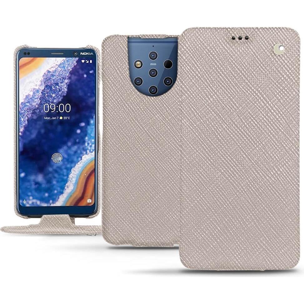 Noreve Lederschutzhülle vertikal (Nokia 9 PureView), Smartphone Hülle, Beige