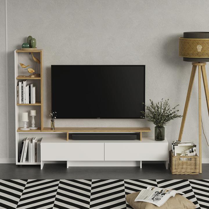 Produktbild Vichy Lowboard Tavora, Weiss/Eiche, 168.2 x 120 cm mit 2 Schubladen