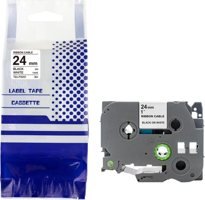Produktbild Hermex Alternatives Etikettenband zu Brother TZe-FX251 Beschriftungsband (2.40 cm, Schwarz, Weiss)
