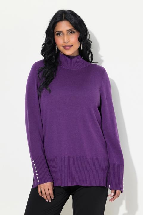 Immagine prodotto Ulla Popken Pullover, Woll-Seidenmischung, Stehkragen, Zierperlen (42, 44)