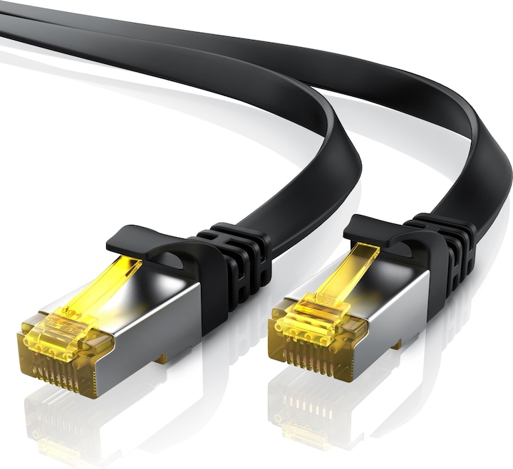 Produktbild Primewire CAT.7 Netzwerkkabel flach - Ethernet Gigabit Lan Kabel RJ45 - Patchkabel - komp. CAT.5 CAT.6 CAT.8 (U/FTP, CAT7, 7.50 m)
