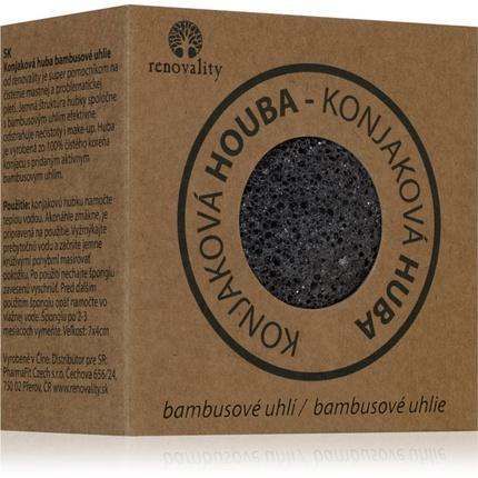 Produktbild Renovality Konjac Pilz Bamboo Charcoal Reinigungsschwamm - Grösse: 7x4 cm (Reinigungstücher Gesicht)