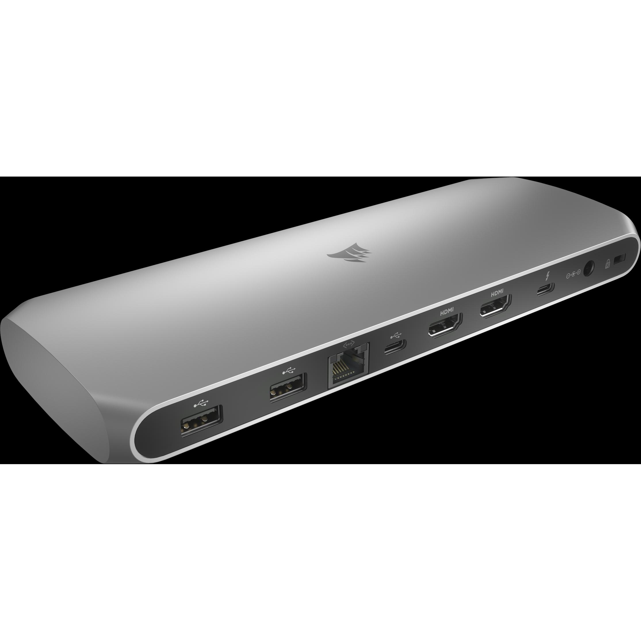 Thumbnail - Corsair TBT100 (Thunderbolt, 9 Ports), Dockingstation + USB Hub, Silber