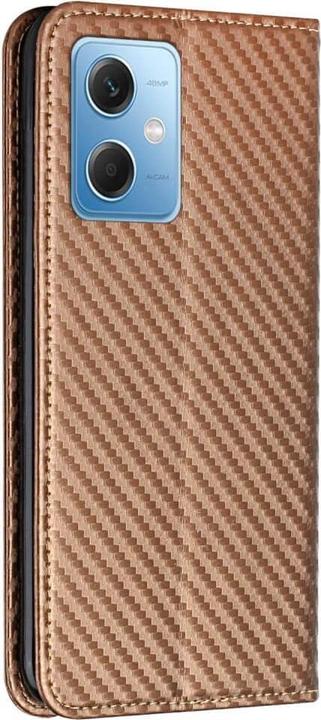 Actual product image Cover-Discount Xiaomi Poco X5 - Carbon Look Flip Case Cover brown (Xiaomi Poco X5)
