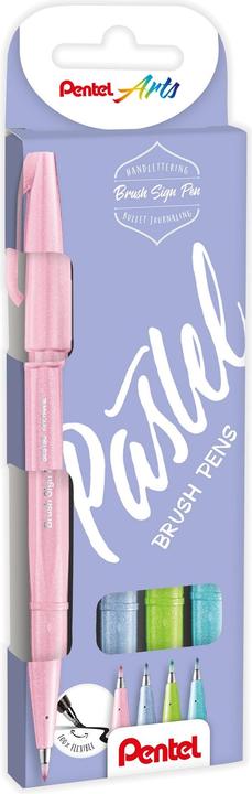 Produktbild Pentel Fasermaler-Pinselmaler Sign Pen Brush 4 Farben (4x)