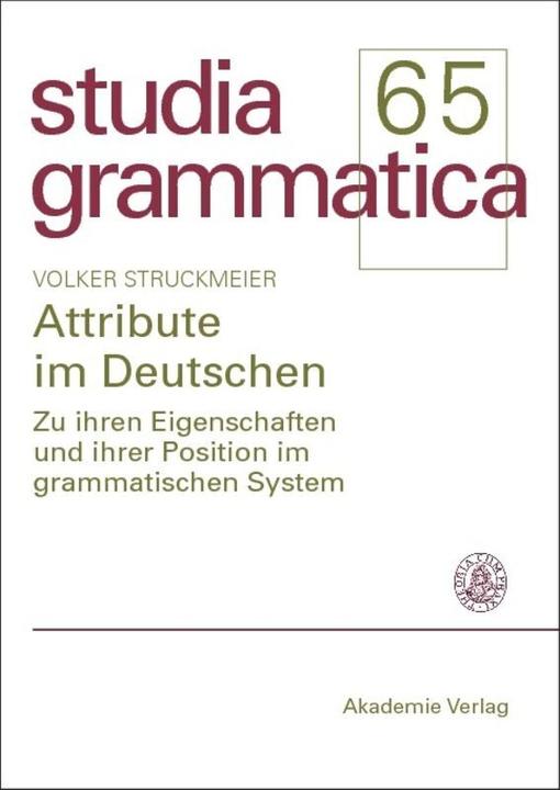 Produktbild Attribute im Deutschen (Deutsch, Volker Struckmeier, 2007)