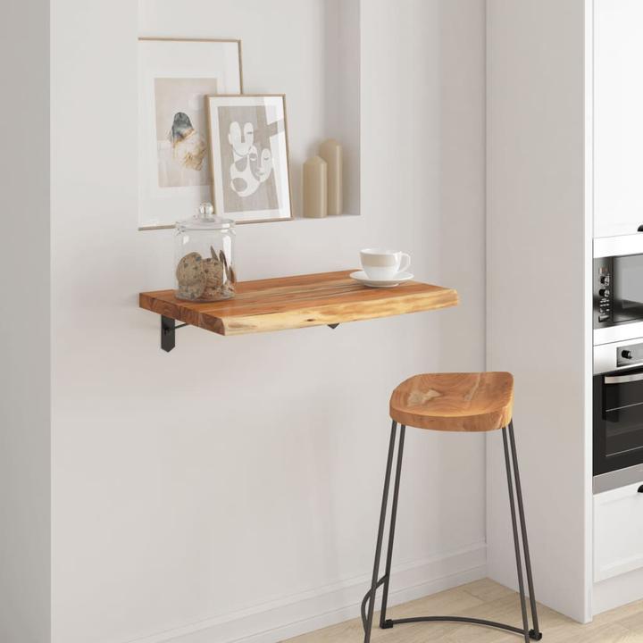 Produktbild VidaXL Wandregal Rechteckig Baumkante Hängeregal Büro Regal Massivholz Akazie (40 x 2.5 x 2.5 cm)