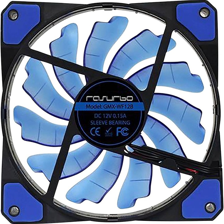 Actual product image Arctic Rasurbo fan 120*120*25 15 LED's blue (120 mm, 1 x)
