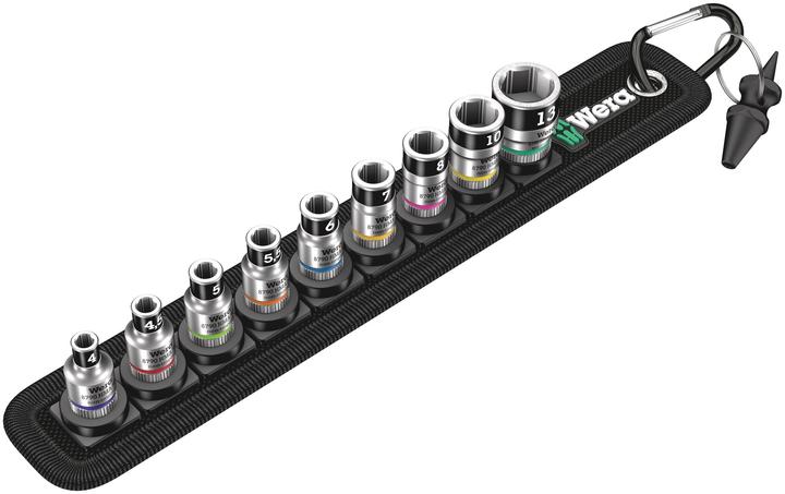 Actual product image Wera Belt A 1 Zyklop socket set (13 mm, 6 mm, 5 mm, 8 mm, 7 mm, 4 mm, 4.5 mm, 10 mm, 5.5 mm)