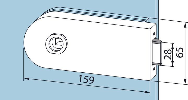 Produktbild Dormakaba Glastürschloss STUDIO Rondo Leichtmetall silber eloxiert UV Drückerführung vorn DIN links / rechts