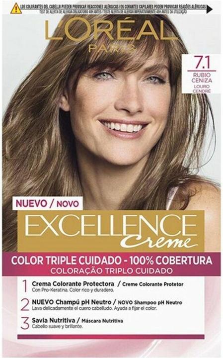 Produktbild L'Oréal Paris Dauerfärbung Excellence Aschblond Nº 7,1 (Aschblond)