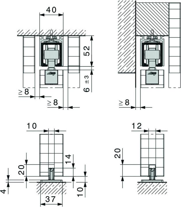 Produktbild HAWA Schiebetürbeschläge -Junior 80/B-Pocket