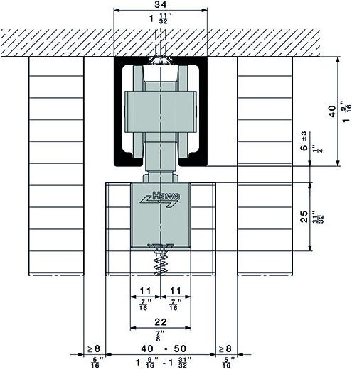 Produktbild HAWA Schiebetürbeschläge -Junior 80/B-Pocket