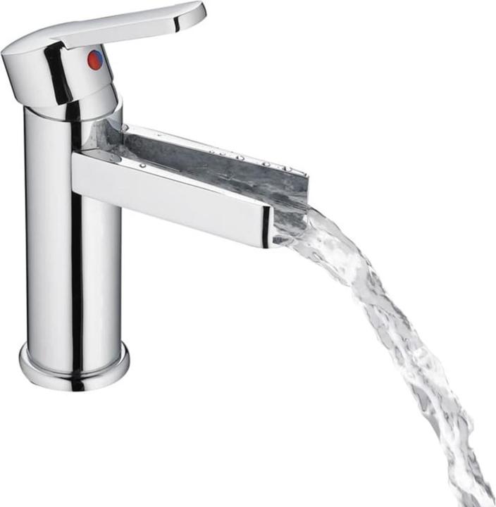 Actual product image Schütte Bathroom tap NIAGARA basin mixer chrome waterfall single lever mixer 26110