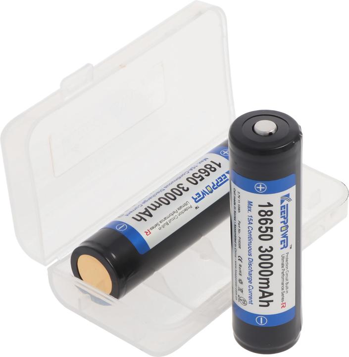 Actual product image Keeppower 18650 3000mAh 3,6V - 3,7V 69x18,85mm Li-Ion-Akku PCB geschützt (1 pcs., 18650, 3000 mAh)