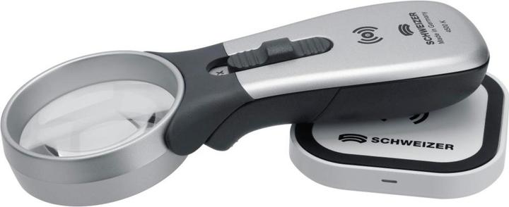 Actual product image Schweizer Hand-held illuminated magnifier Tech-Line Induction Magnification 4x LED Lens-Ø 55 mm