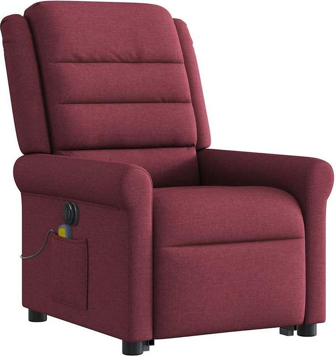 Immagine prodotto vidaXL Poltrona massaggiante elettrica con ausilio per l'assistenza in piedi in tessuto rosso vino