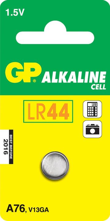 Actual product image GP Batteries Button cell alkaline (1 pcs., LR44, 110 mAh)