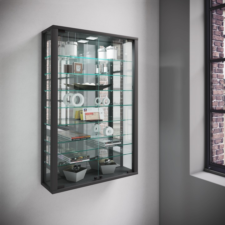 Immagine prodotto VCM Collezione Vetrina a muro Legno Vetro Vitrosa Mini Specchio (59 x 18 x 91 cm)