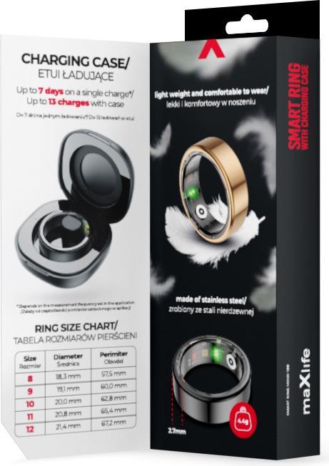 Produktbild Maxlife smart ring MXSR-100 schwarz Grösse 10 (10, Schwarz)