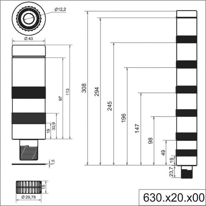 Produktbild Werma Adapter KS40 Single Hole Black