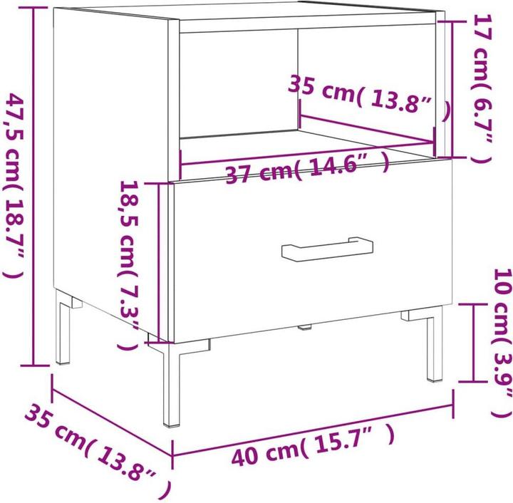 Immagine prodotto vidaXL Nachttisch (40 x 35 x 47.50 cm)