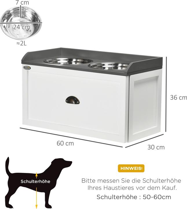 Produktbild PawHut Futterstation mit Schublade (2 l)