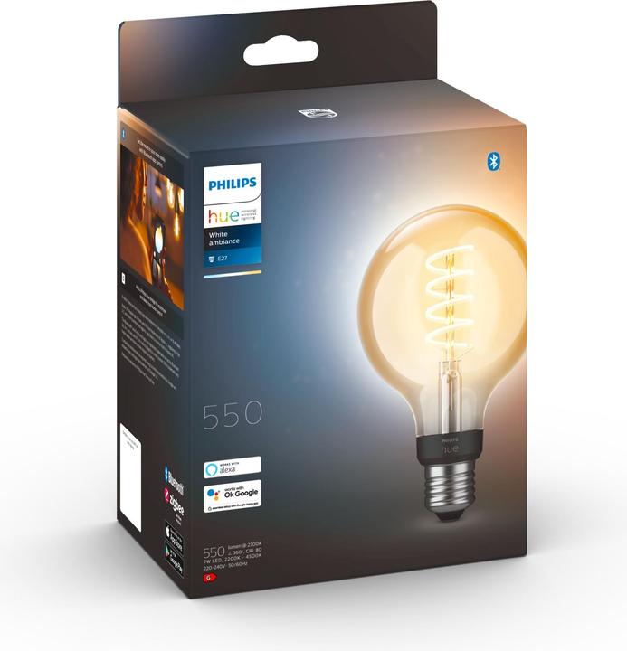 Productafbeelding Philips Hue Globe G93 Gloeidraad (E27, 7 W, 550 lm, 1 x, G)