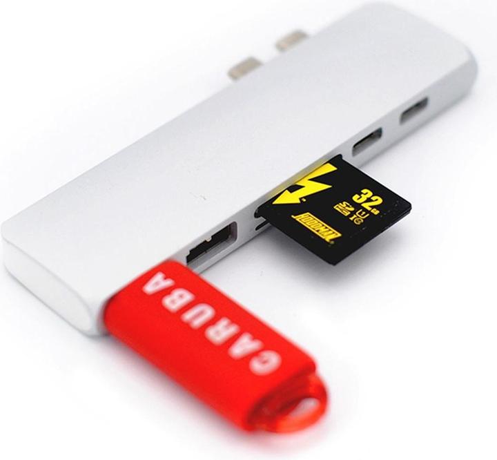 Productafbeelding Caruba Duo Hub voor USB C Grijs (USB-C, 1 portie)