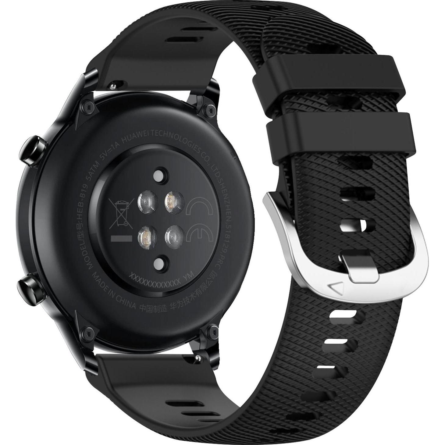Avizar Ersatzarmband (Silikon, Honor Magic Watch 2), Uhrenarmband, Schwarz