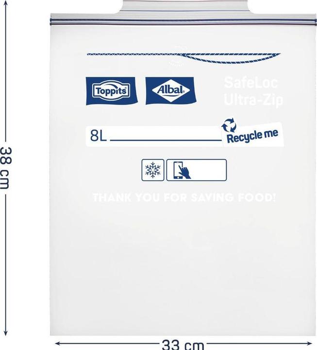 Actual product image Toppits Double closure freezer bag (6x)