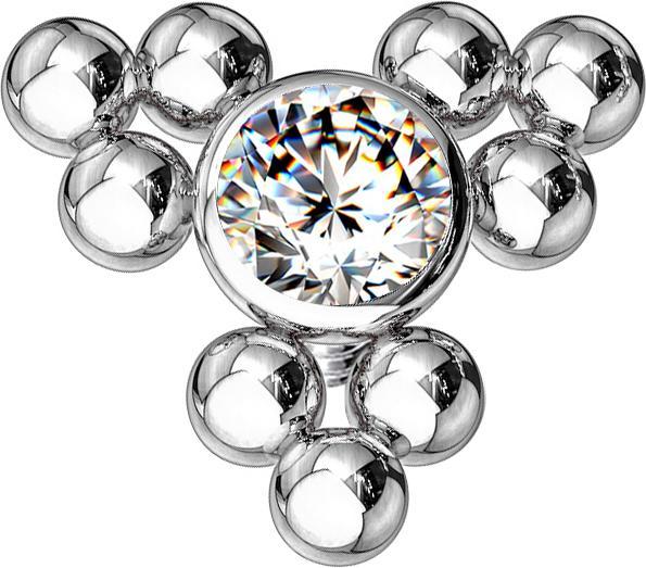 Immagine prodotto Star Piercing Triangolo di sfere d'argento Dermal Anchor (senza ottone, Acciaio chirurgico 316L)