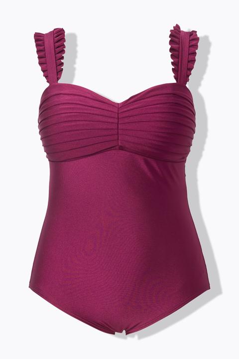 Actual product image Ulla Popken Ruffle Strap One Piece Swimsuit (48)
