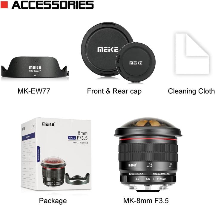 Produktbild Meike 8mm f/3.5 Circular Fisheye, Nikon F (Nikon F, APS-C / DX)