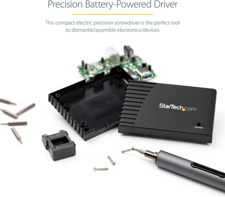 Produktbild StarTech Elektrischer Mini-Schraubendreher - Mini-Akkuschrauber für Elektronik-, Laptop-, Computer-, Tablet-