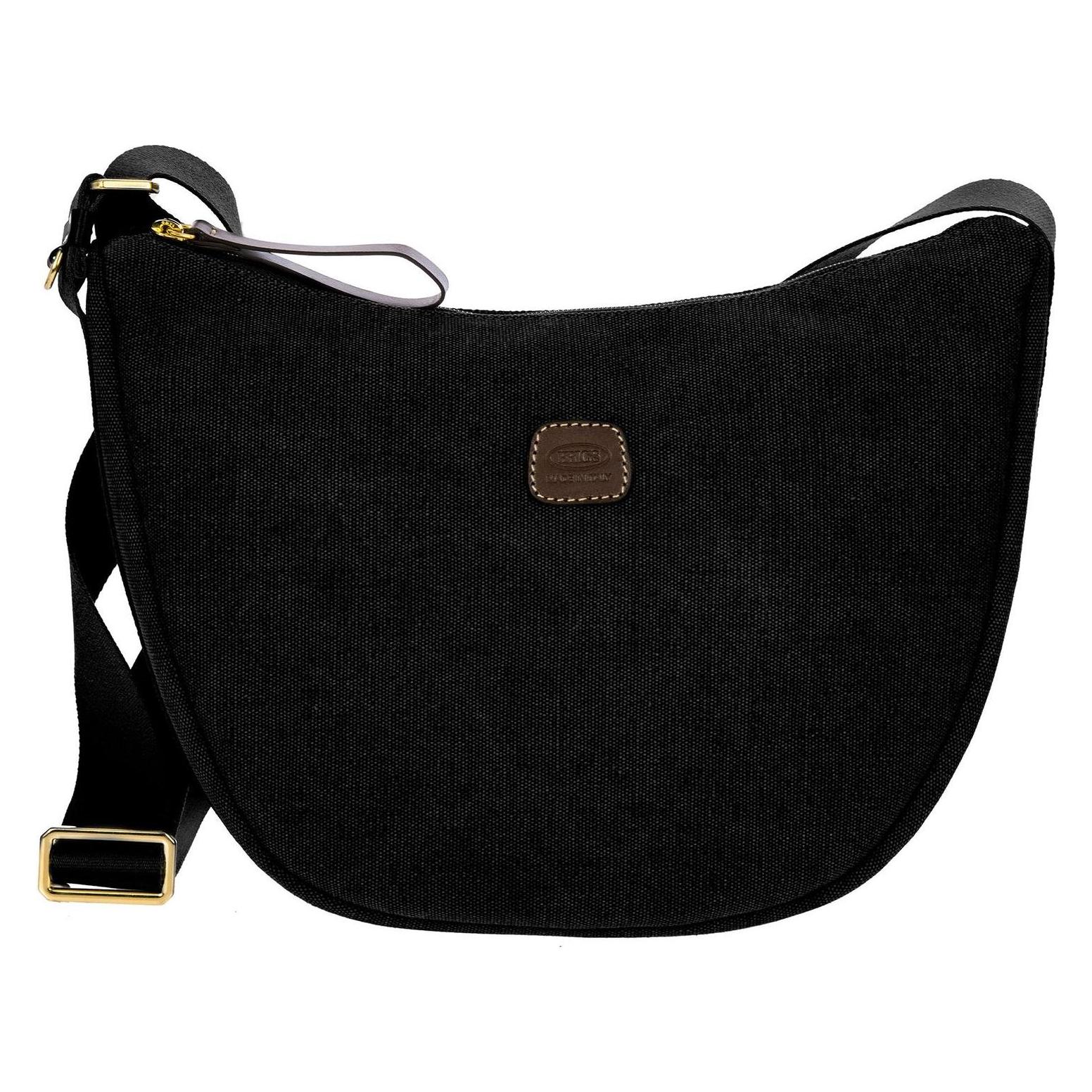 Brics, Damen, Handtasche, Sorrento Half-Moon Bag Luna, Schwarz