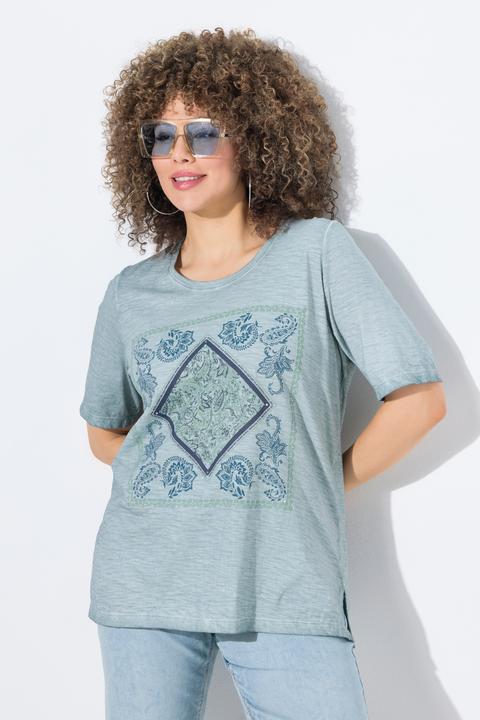Immagine prodotto Ulla Popken T-shirt classica con brillantini, scollo a girocollo e mezze maniche (46, 48)